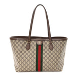 GG Supreme Monogram Medium Ophidia Shopping Tote  Brown