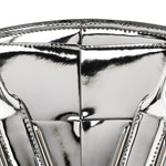 Mirror Laminated Nappa Maxi Intrecciato Mini Arco  Silver