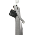 Caviar Quilted Petit Shopping Tote PST Black