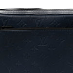 Calfskin Monogram Shadow Trio Messenger Navy