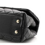 Caviar Quilted Mini Coco Handle Flap Black