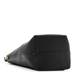 Grained Calfskin Medium N/S Hook Tote Black