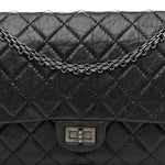 Aged Calfskin Quilted 2.55 Reissue 226 Flap So Black