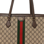 GG Supreme Monogram Medium Ophidia Shopping Tote Brown