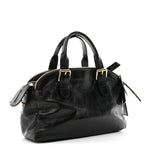 Crinkled Calfskin Small Grand Tour Bowling Bag Black