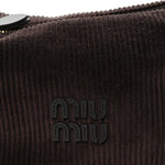 Corduroy Pouch Bag Ebony Baltic Blue