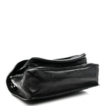 Crinkled Calfskin Matelasse Monogram Large Niki Chain Satchel Black