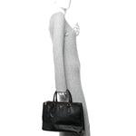Saffiano Medium Galleria Double Zip Tote Black