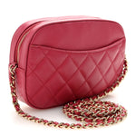 Caviar Quilted Camera Case Dark Pink