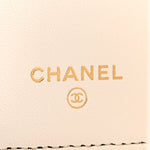 Lambskin Quilted Book Card Holder on Chain Black