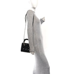 Metallic Lambskin Intrecciato Long Andiamo Top Handle Clutch Gold