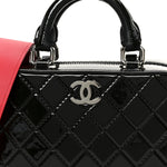 Patent Quilted Travel Kit Vanity Case Black