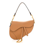 Grained Calfskin Saddle Bag Camello