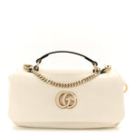 Lambskin Mini GG Milano Top Handle Shoulder Bag White