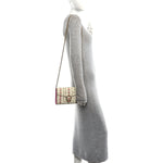 Calfskin Floral Print Mini Dionysus Chain Wallet Ivory Pink