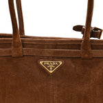 Suede Triangle Medium Bonnie Shoulder Bag Cacao