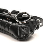 Nappa Vertical Matelasse Small Maxi Horsebit Chain Shoulder Bag Black