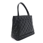 Caviar Quilted Medallion Tote Black