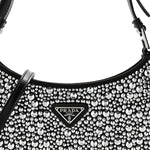 Satin Crystal Cleo Adjustable Strap Shoulder Bag Metal