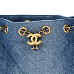 Washed Denim Quilted Mini Chanel 25 Handbag Blue