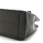 Caviar Quilted Grand Shopping Tote GST Dark Silver