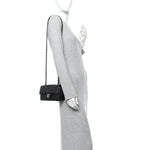 Lambskin Quilted Mini Rectangular Flap Black