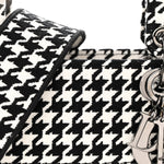 Canvas Houndstooth Embroidered Medium Lady D-Lite Black White