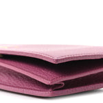 Dollar Calfskin Mini Swing Wallet Bag Purple