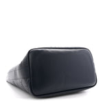 Calfskin Tweed Small Logo Eyelets Shopping Tote Navy Blue