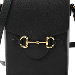 Dollar Calfskin Vertical Horsebit 1955 Crossbody Bag Black