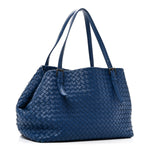 Nappa Intrecciato Medium Cesta Tote Cobalt