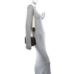 Textured Calfskin Web Crystal Heart Stripe Small Totem Shoulder Bag New Acero