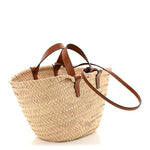 Raffia Calfskin Triomphe Teen Panier Tan