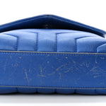 Metallic Calfskin Y Quilted Monogram Toy Loulou Crossbody Bag Blue Royal