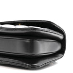 Lambskin Crystal Quilted Mini Trendy CC Dual Handle Flap Bag Black