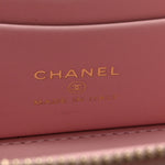 Caviar Quilted Pearl Enamel Small Vanity Case With Chain Light Pink