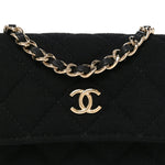Jersey Quilted Micro Mini Flap Black