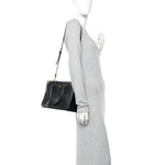 Saffiano Small Galleria Double Zip Tote Black