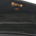 Shiny Goatskin Quilted Mini Chain Strap Flap Black