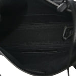 Cotton Canvas Calfskin Logo Print Navy Cabas XS Black White