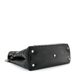 Calfskin Y Quilted Monogram Large Loulou Chain Satchel Black