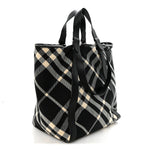 Jacquard Check Festival Tote Black White