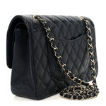 Caviar Quilted Medium Double Flap Navy