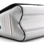 Calfskin Monogram Spaceship Embossed Twist Shoulder Bag PM Argent