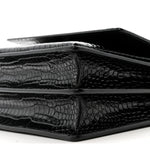 Calfskin Crocodile Embossed Medium Monogram Sunset Black