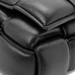 Lambskin Maxi Intreccio Padded Chain Cassette Crossbody Bag Black