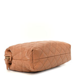 Shiny Caviar Quilted Large Bowling Bag Brown