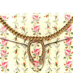 Calfskin Floral Print Mini Dionysus Chain Wallet Ivory Pink