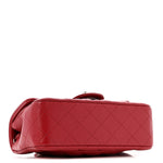 Caviar Quilted Mini Rectangular Flap Dark Red