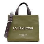 Calfskin Mini Shopper Tote Khaki Green